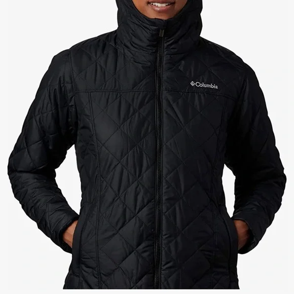 Columbia Plus Size Quilted Hood Puffer Women’s Black Jacket Size 3X NWT